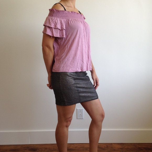 American Eagle - Dust Pink Off The Shoulder Top - Picture 14 of 15